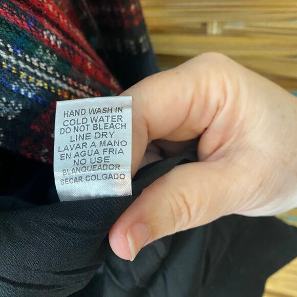 La Miel Plaid Bomber Jacket Large Multicolor Button Front Pockets Retro Grunge - Picture 7 of 9